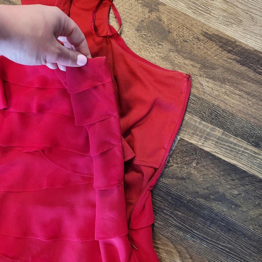 Red Ruffle Dress - Picture 3 of 4